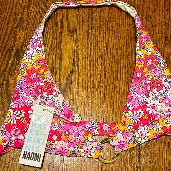 Frankies Hot Pink and Orange Floral Bikini Top - Picture 2 of 5